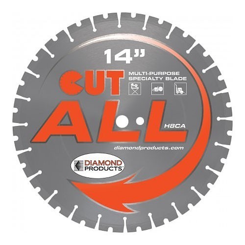 Diamond Products 15373 Diamond Blade, 14 in Blade Dia, 1 in, 0.354 in Diamond Depth